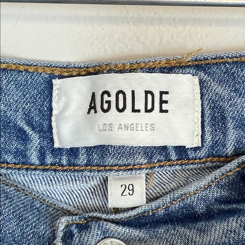 AGOLDE “Riley” jeans Straight Crop High Rise
Button Fly Womens 29 Distressed - Picture 9 of 16